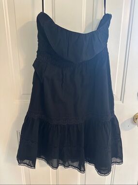 The Limited Strappless Black Satin Slip Dress